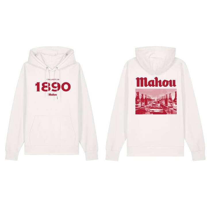 Sudadera 1890 Premium blanco y rojo